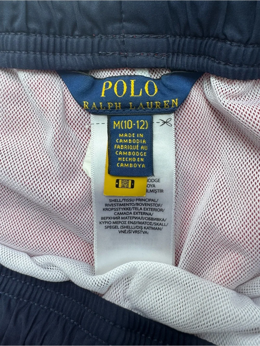 Polo by Ralph Lauren Boys M Bright Red Swim Trunks with Contrast Waistband